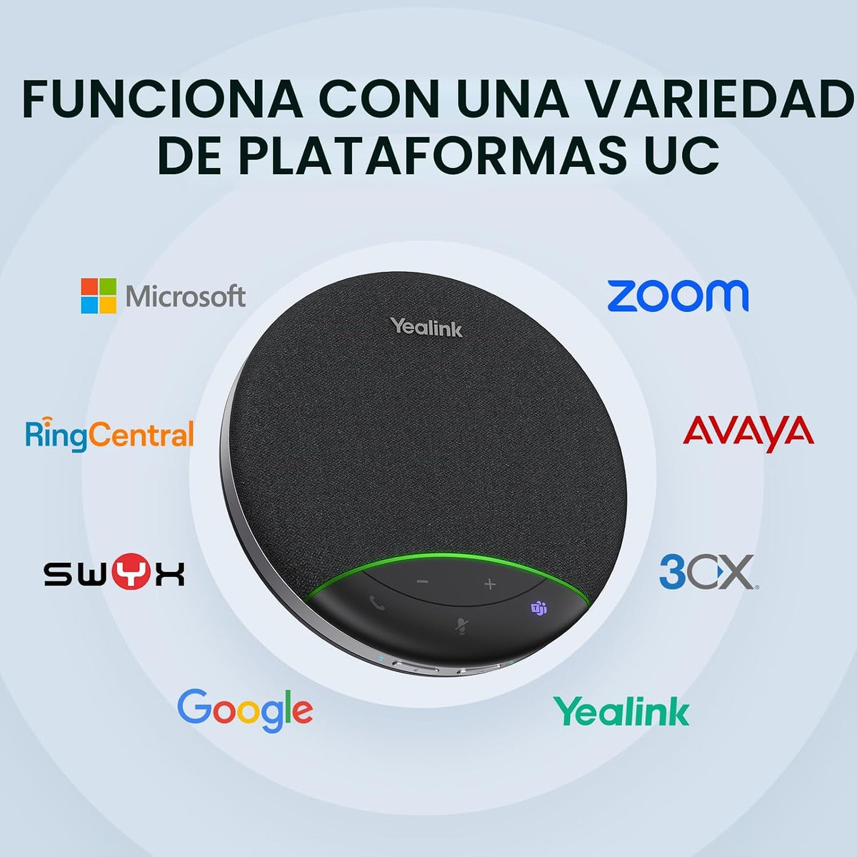 Yealink Altavoz de conferencia Sp92 y micrófono con dongle Bluetoot...
