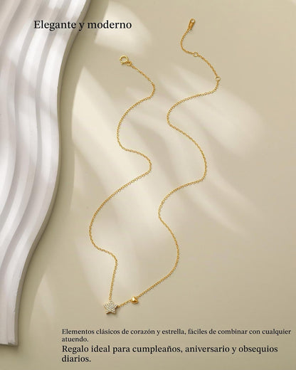 LOVECOM Collar de plata de ley S925 con corazón para mujer, delicad...