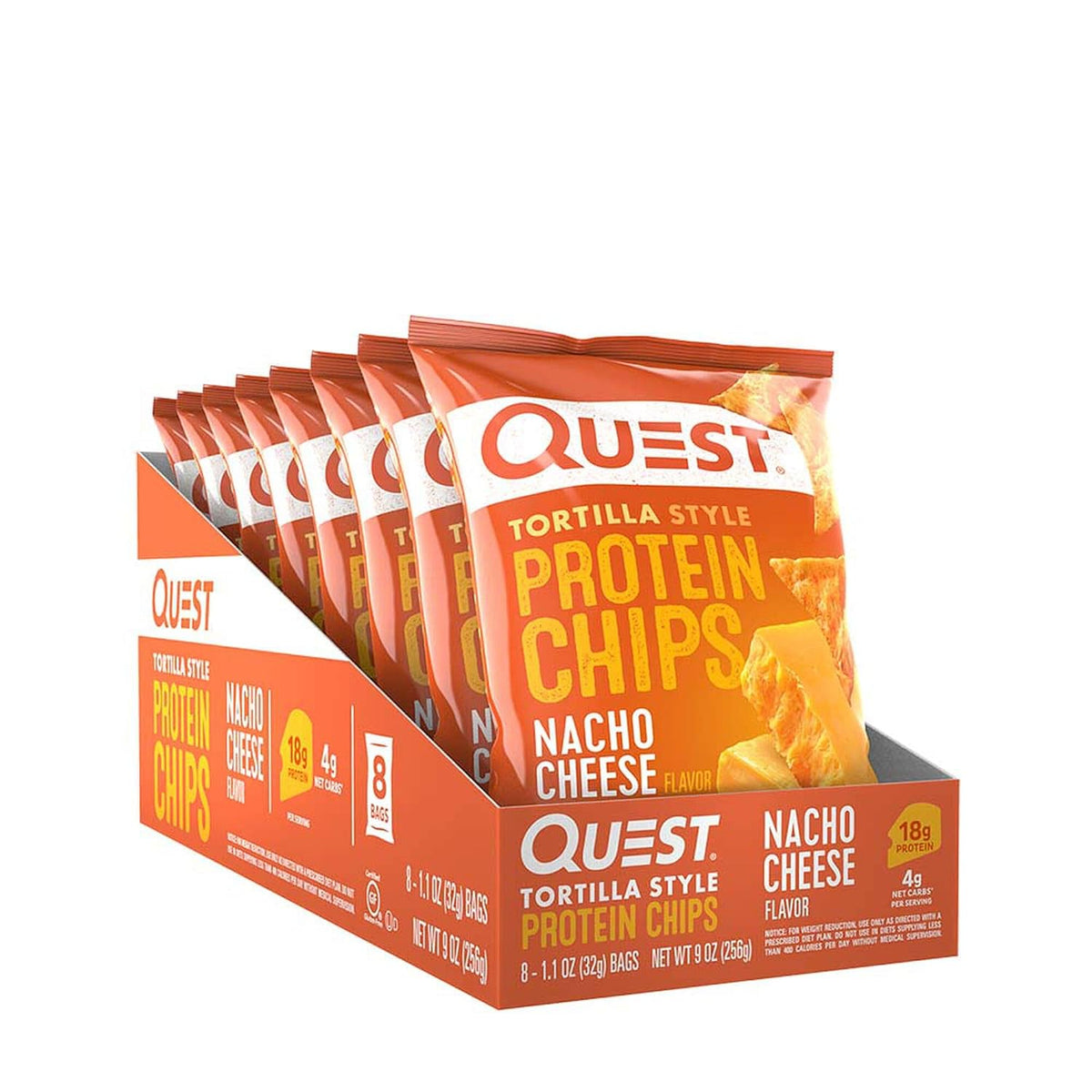 Chips de proteína estilo tortilla - 0.67 oz de proteína - queso nac...