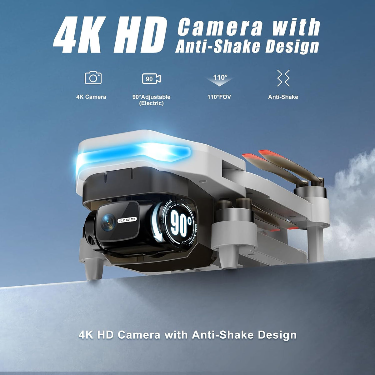 Oddire Drones con cámara para adultos 4K, retorno automático GPS, v...