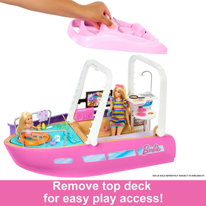 Barbie Barco con piscina y tobogán, el juego Dream Boat incluye más...