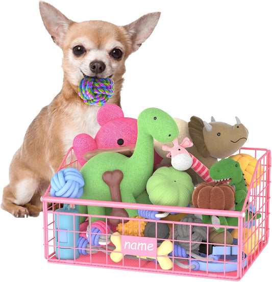 Kaiferty Cesta indestructible de juguetes para perros, caja de jugu...