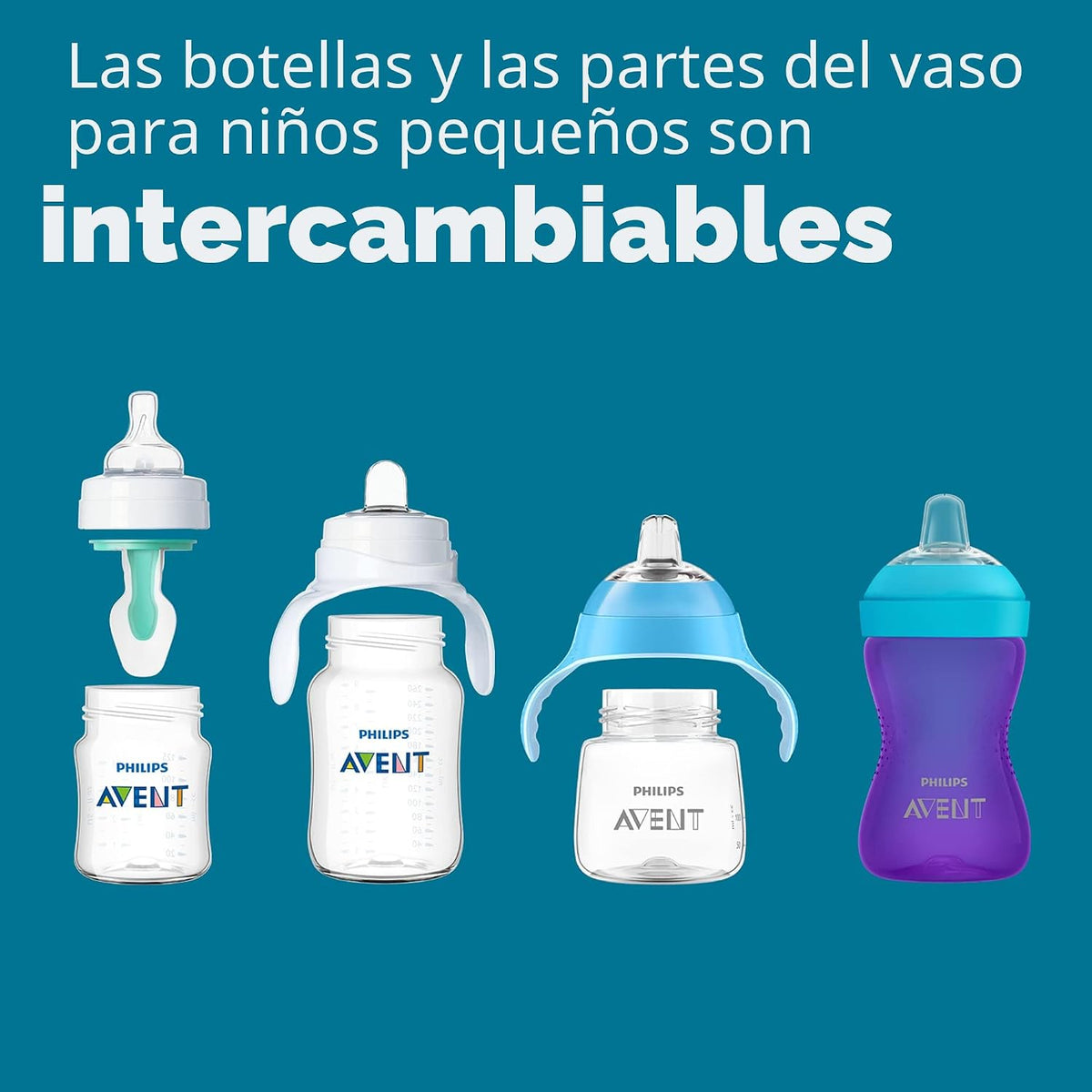 Philips Avent - Biberón anticólicos con ventilación AirFree, flujo...
