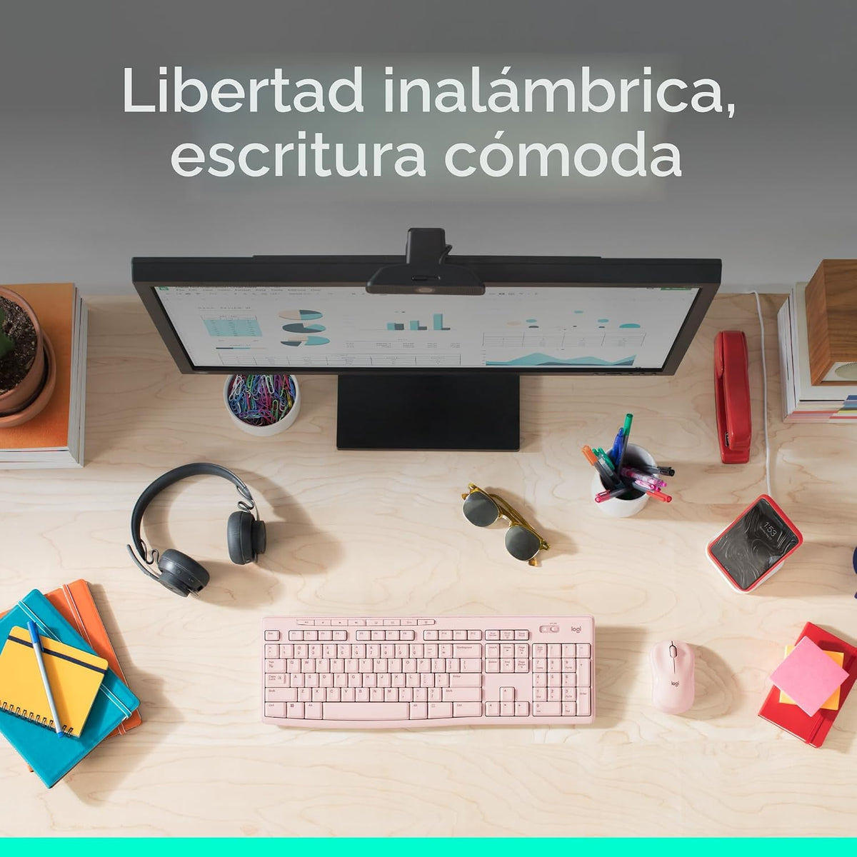 Logitech MK270 Combo de teclado y mouse inalámbricos de tamaño comp...