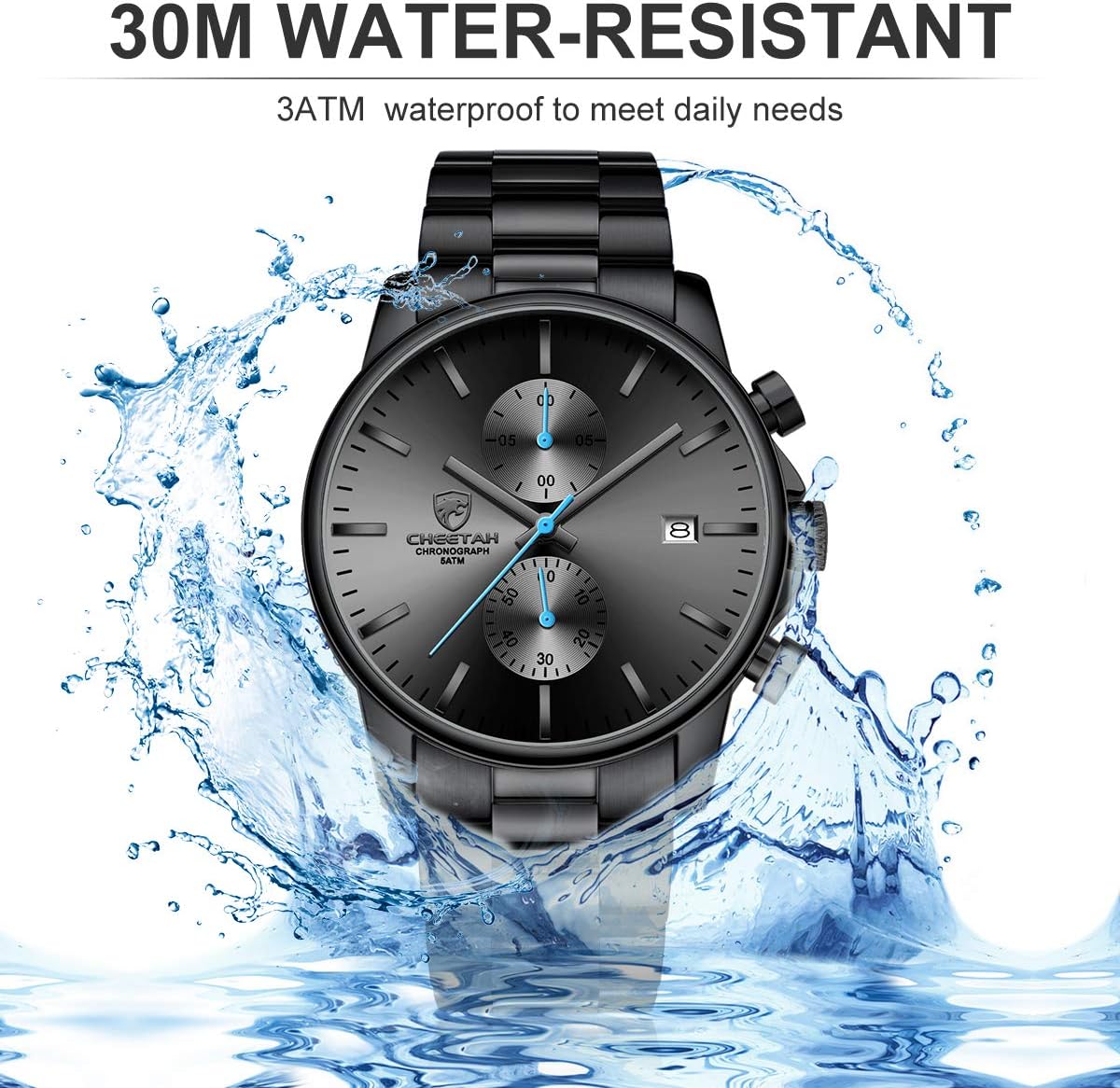 GOLDEN HOUR Fashion Business - Relojes para hombre con cronógrafo,...