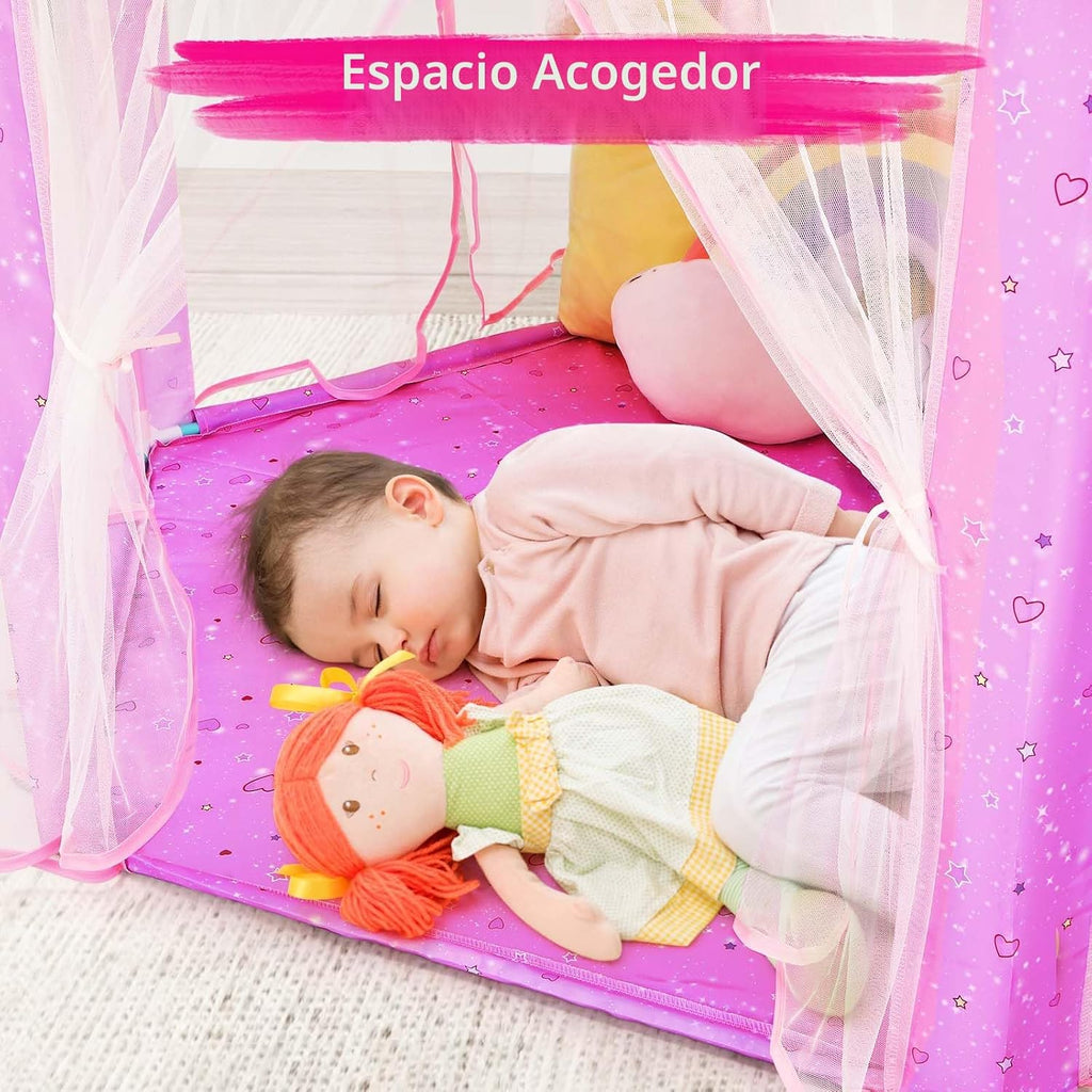 Monobeach Tienda de campaña de princesa para niñas, casa de juegos...