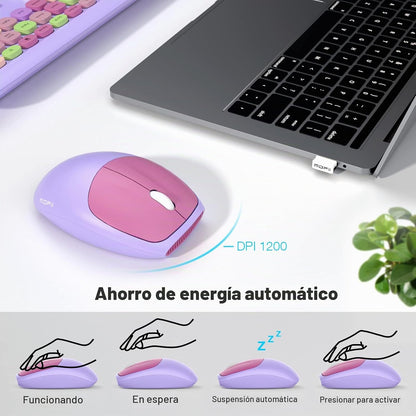 MOFII - Combo de teclado y mouse inalámbricos, teclado silencioso i...