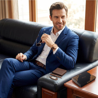 CXLZENGH Juego de regalo para hombre, 6 piezas, reloj, billetera, c...