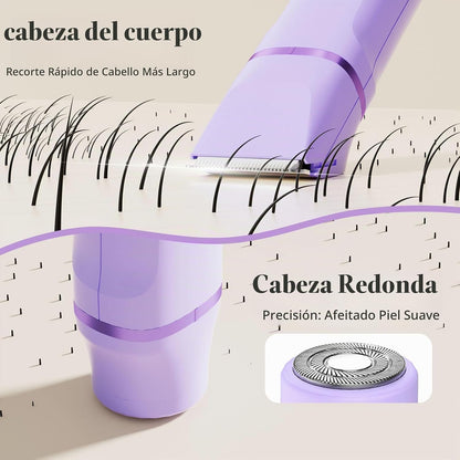 Risina Recortadora de bikini 2 en 1 para mujer, maquinilla de afeit...