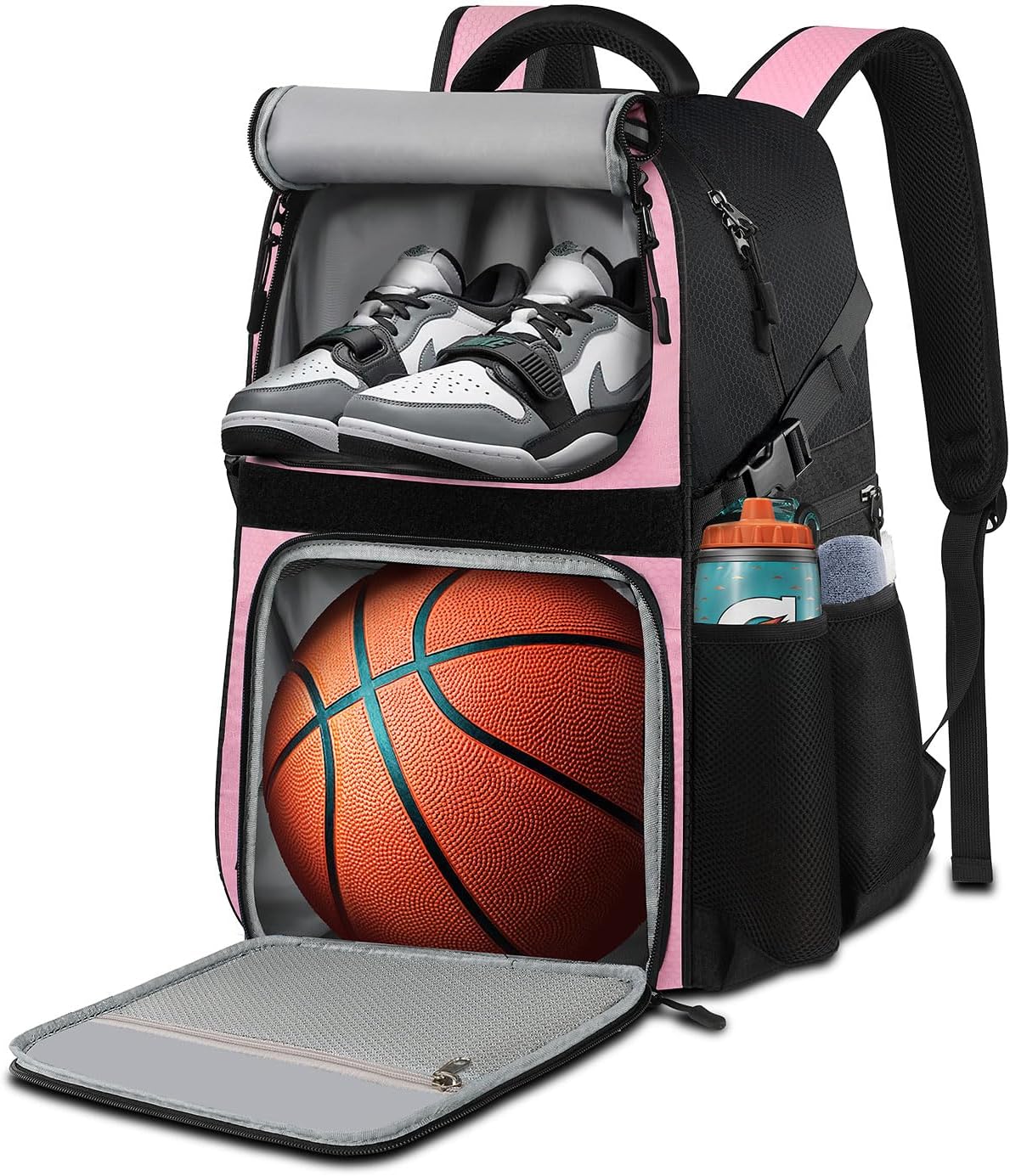 LOINTET - Mochila de baloncesto con compartimento para pelotas y za...