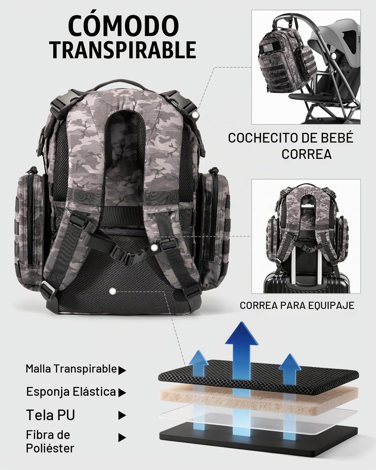 Dinictis Mochila para pañales para papá con cambiador de pañales |...
