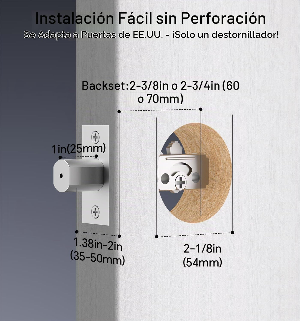 Ulecoce Cerradura de puerta de entrada sin llave con juego de peril...