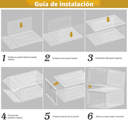 Paquete de 12 organizadores de zapatos, cajas de almacenamiento api...