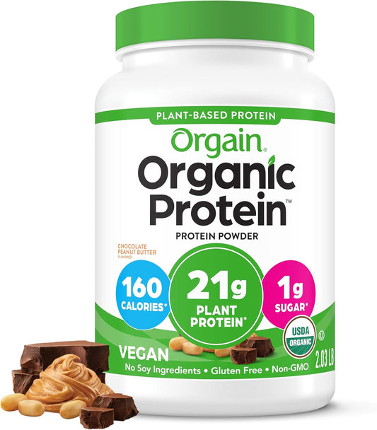 Orgain Proteína en polvo vegana orgánica de 0.74 oz, mantequilla de...