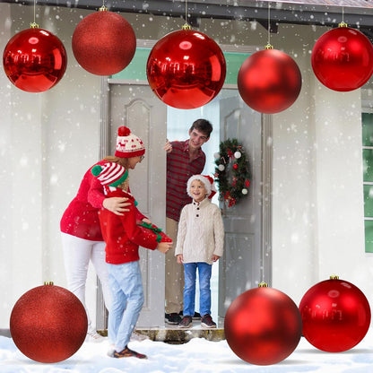 Silipull - Paquete de 8 bolas de adornos de Navidad grandes de 8 pu...