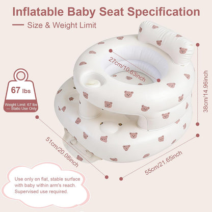 Asiento inflable para bebé de 3 a 36 meses, silla de bebé con cerca...