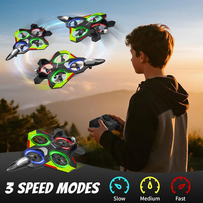 4DRC Aviones RC para niños adultos, azul claro, 4 baterías con estu...