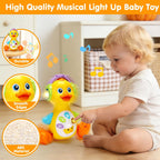 Tsomtto Juguetes musicales de cangrejo y pato iluminado para bebés...