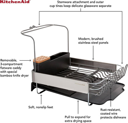 KitchenAid Escurridor expandible para secar platos, 24 pulgadas, ca...