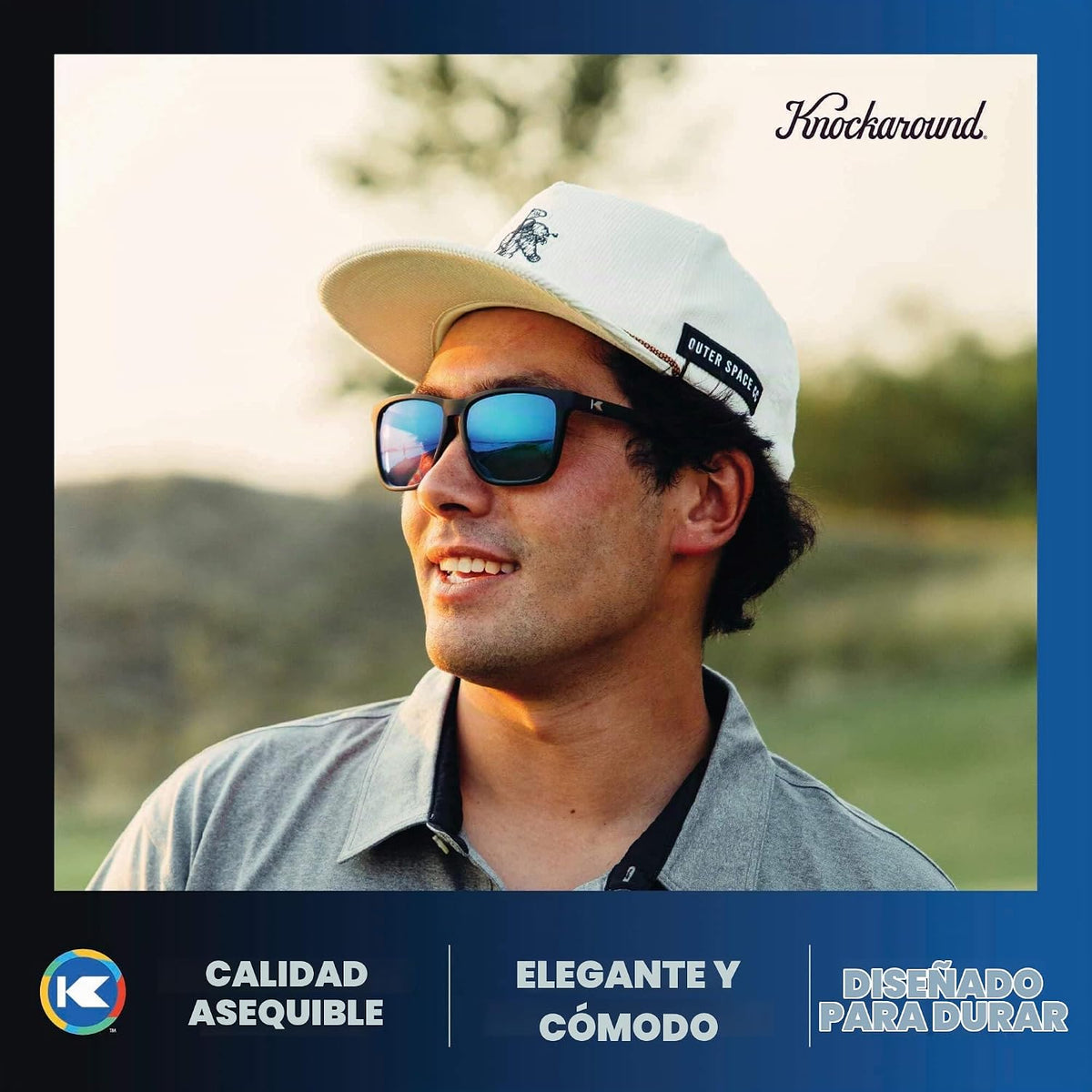 Knockaround Gafas de sol polarizadas cuadradas para hombres y mujer...