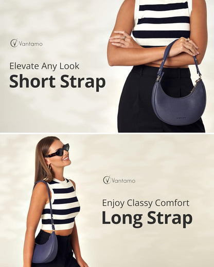 Bolsos Vantamo para mujer con forma de media luna con protección RF...