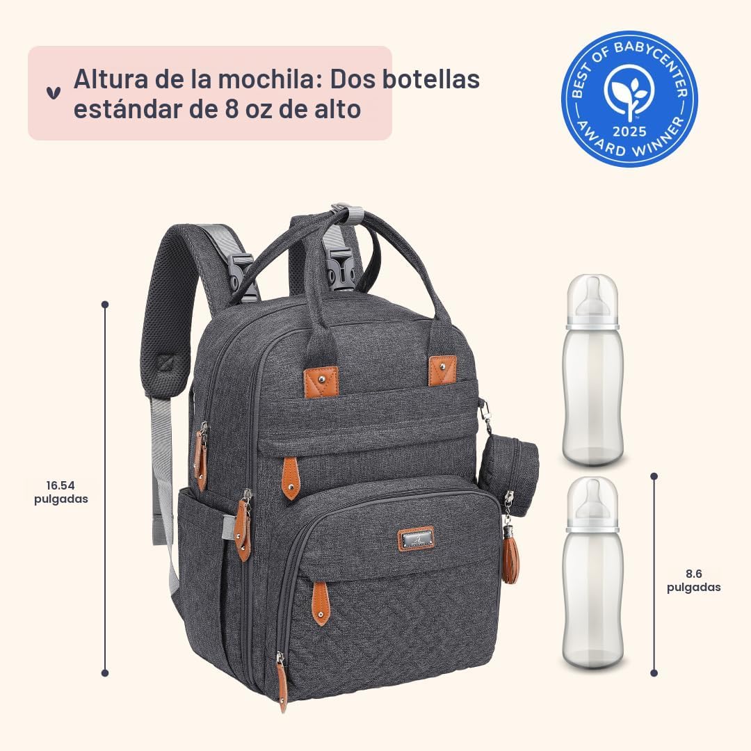BabbleRoo Mochila para pañales \u2013 Bolsa de viaje para Baby Esse...