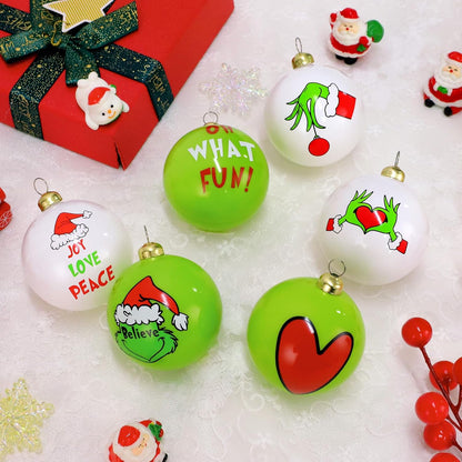 Decoraciones navideñas, juego de 12 adornos navideños verdes y blan...