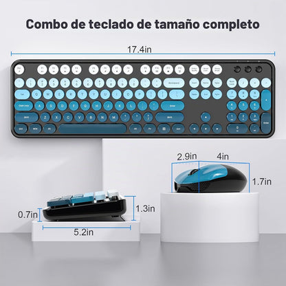 MOFII Combo de teclado y mouse inalámbricos, tamaño completo 2.4G,...