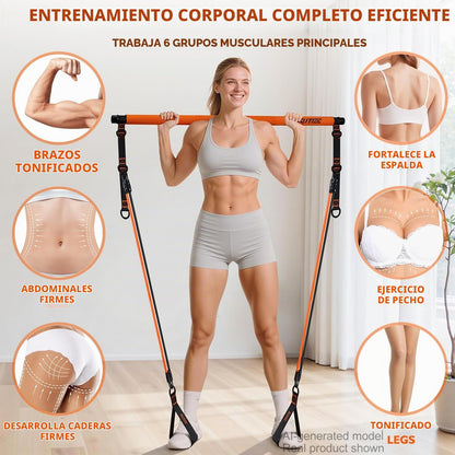 KUTIZE Kit de barra de pilates con bandas de resistencia, equipo de...