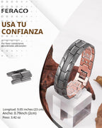 Pulsera de cobre para hombre Feraco, 3 veces más fuerte, pulseras m...