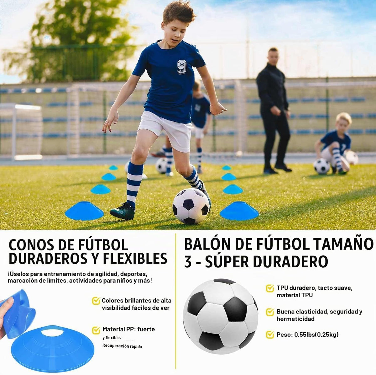 Portería de fútbol, juego de porterías de fútbol para niños para pa...