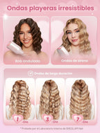 SHEGLAM - Ondulador de cabello ondulado de playa (rosa, 1 pulgada)