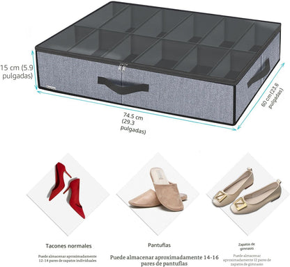 Onlyeasy Organizador grande de zapatos debajo de la cama (6 a 12 pa...