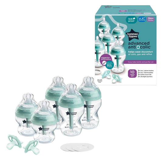 Tommee Tippee Advanced Anti-Colic - Juego de 10 piezas de biberones...
