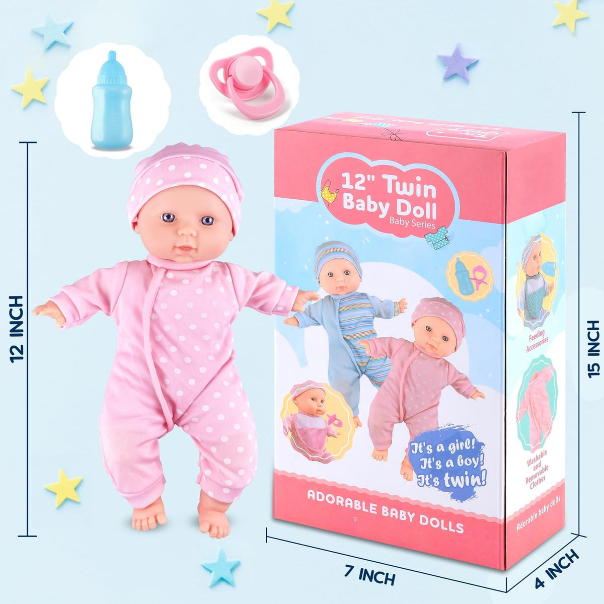 SMILESSKIDDO Twin Baby Dolls - Juego de dos muñecas de cuerpo suave...