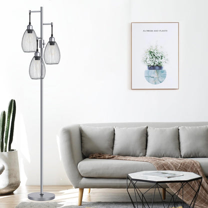 Lámpara de pie regulable Nintiue, 3 bombillas LED Edison de 800LM i...