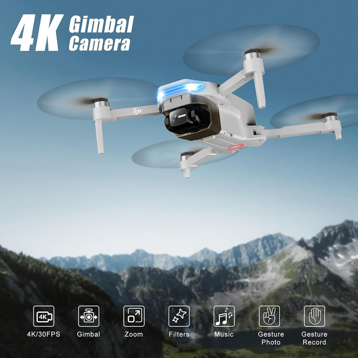 Oddire Drones con cámara para adultos 4K, retorno automático GPS, v...