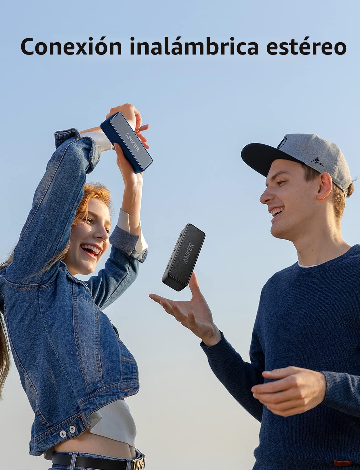 Anker soundcore 2 Altavoz Bluetooth portátil, sonido estéreo, IPX7...