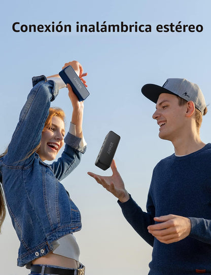 Anker soundcore 2 Altavoz Bluetooth portátil, sonido estéreo, IPX7...