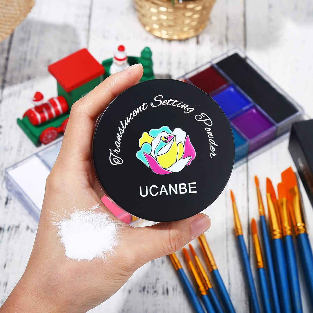 UCANBE Athena - Paleta de aceite de pintura facial y cuerpo + polvo...