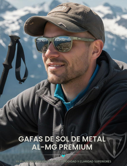 ATTCL Gafas de sol polarizadas para hombre Al-Mg Metal ultraligeras...