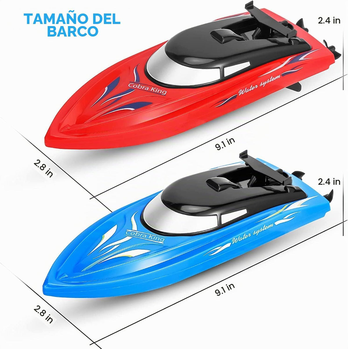 Paquete de 2 botes a control remoto, barcos de control remoto para...