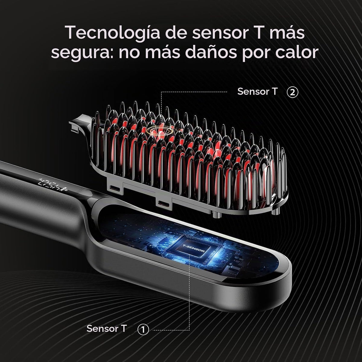TYMO Cepillo Alisador de Cabello \u2013 Cepillo Alisador Compacto I...