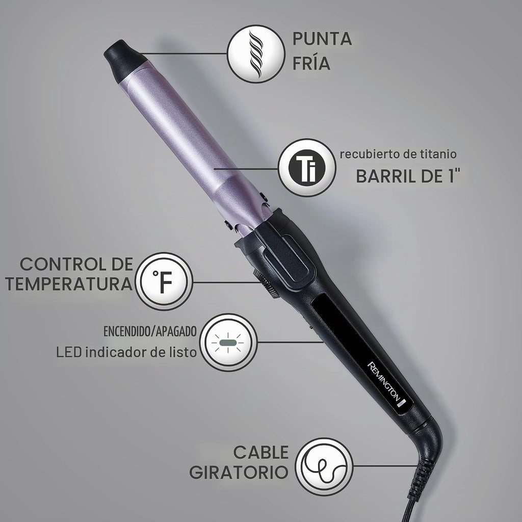 Remington Rizador con clip antiestático de 1 pulgada con protección...