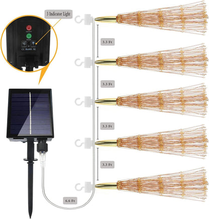 PXBNIUYA Paquete de 5 1000 luces solares de esfera con forma de exp...