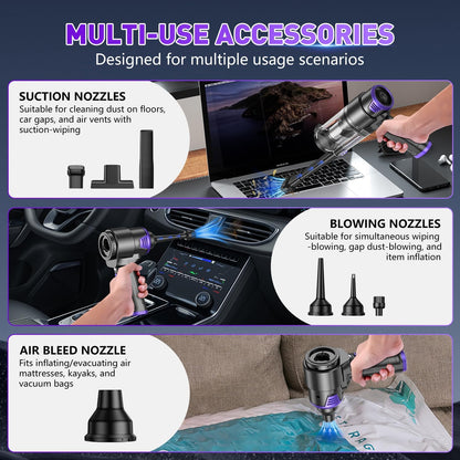 KMM Aspirador de mano para coche, aspiradora de mano 16000PA y plum...