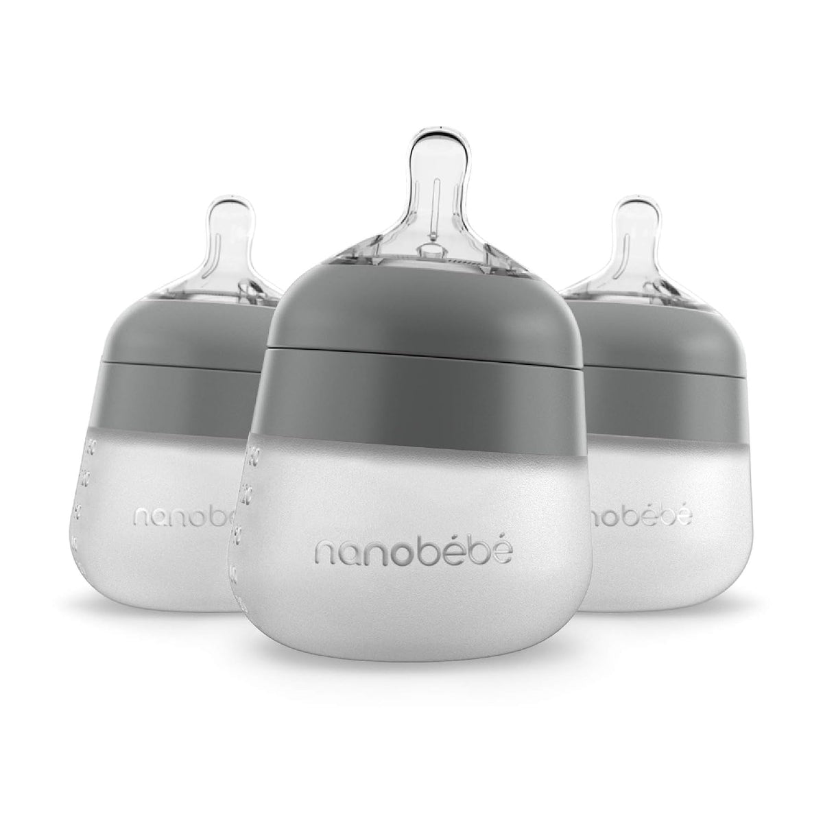 Nanobebe - Biberón de silicona flexible, anticólicos, sensación nat...