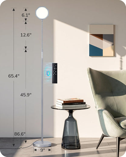 EDISHINE Lámpara de pie LED de 18W para sala de estar, superficie d...
