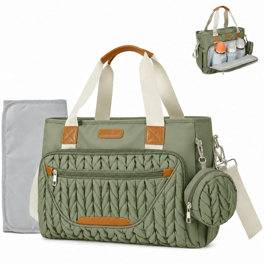 FHELAD Bolsa de pañales para mujer, juego de bolsa de pañales para...