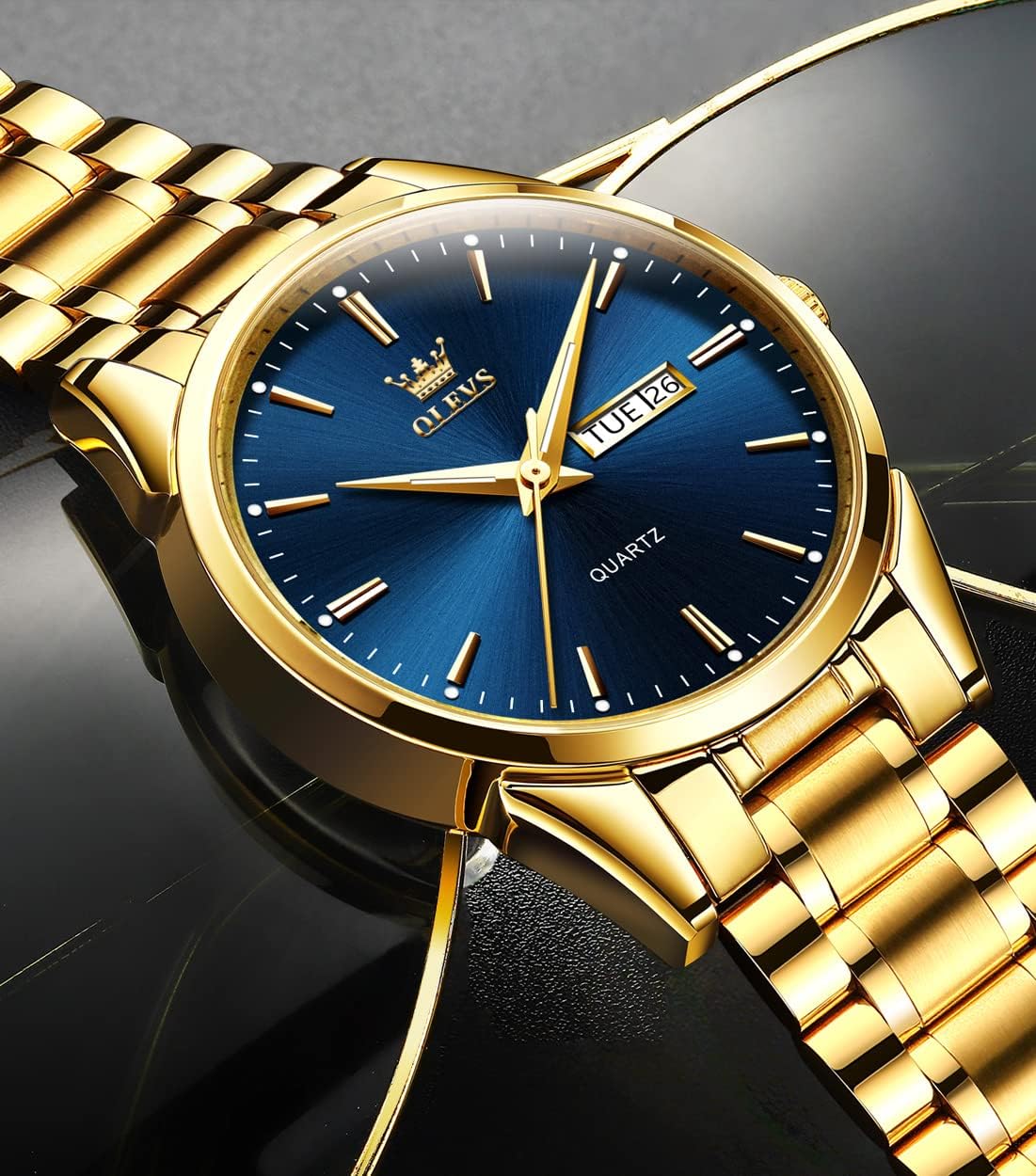 OLEVS Relojes para hombre Relojes de cronógrafo de fácil lectura lu...